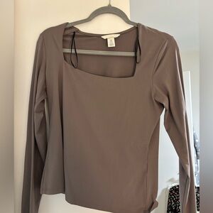 Taupe Long Sleeve Square neck top